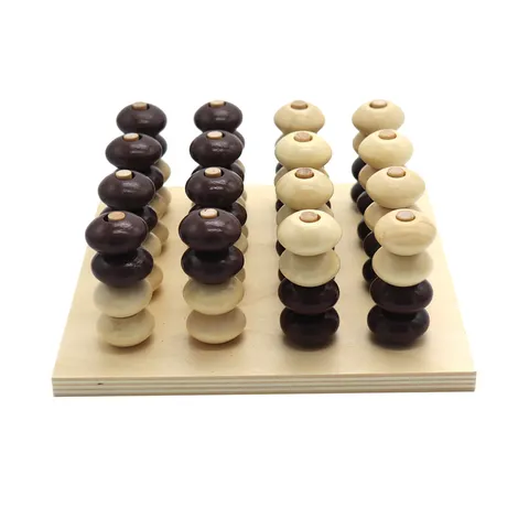 Wooden 3D Gravity Connect 4 Board Game Montessori Educational Toy Logical Thinking Strategy Game For Kids