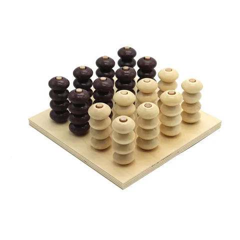 Wooden 3D Gravity Connect 4 Board Game Montessori Educational Toy Logical Thinking Strategy Game For Kids
