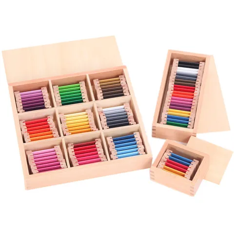Montessori Color Tablet Sensory Training Toy Wooden Early Education Color Cognition Learning Aid Kids Educational Toys