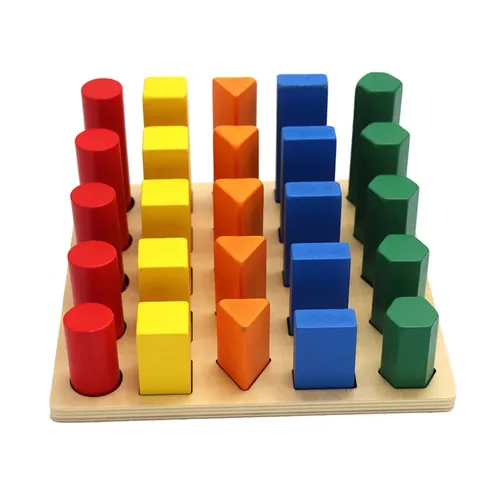 Hölzernes Montessori Lernspielzeug Geometrische Form Farbe Sortiertreppe Frühes Lernen Hand-Auge-Koordination Geschenk