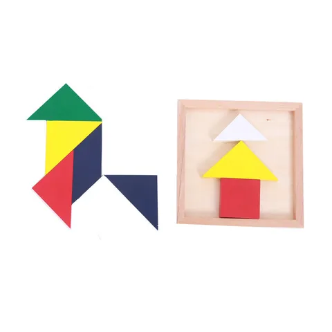 Montessori Holz Pädagogische Formerkennung Lernen Puzzlespiel Viereckiges Sortierbrett Kinder Logisches Denken Spielzeug