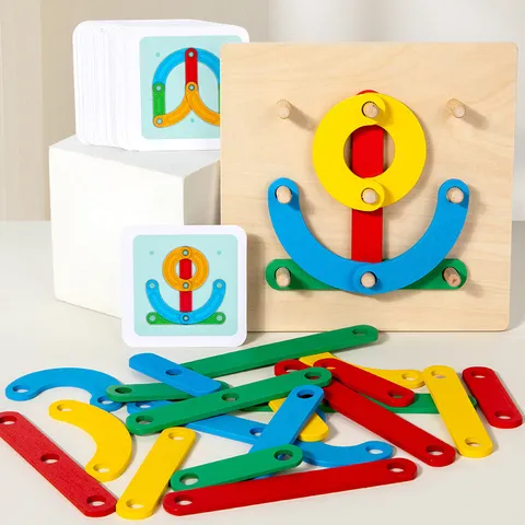 Montessori Wooden Shape Sorting Matching Toy Geometric Peg Board Preschool Educational Learning Toy For Toddlers