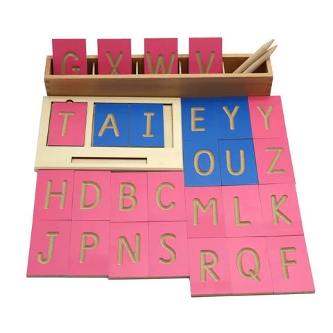 Montessori Wooden Alphabet Number Tracing Board Toy Preschool Learning Educational Writing Board With Wooden Box And Pen