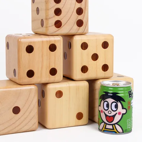 Large Wooden Dice Solid Pine Wood Dice For Tabletop Games Party Entertainment Board Game Toy Natural Wood Style