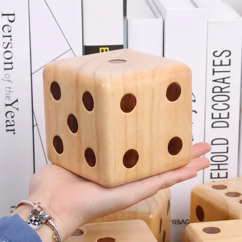 Large Wooden Dice Solid Pine Wood Dice For Tabletop Games Party Entertainment Board Game Toy Natural Wood Style