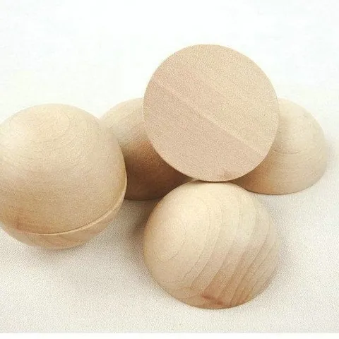 Natural Schima Wood Hemispheres Unfinished Wooden Half Balls For DIY Painting Craft Educational Supplies Wood Parts