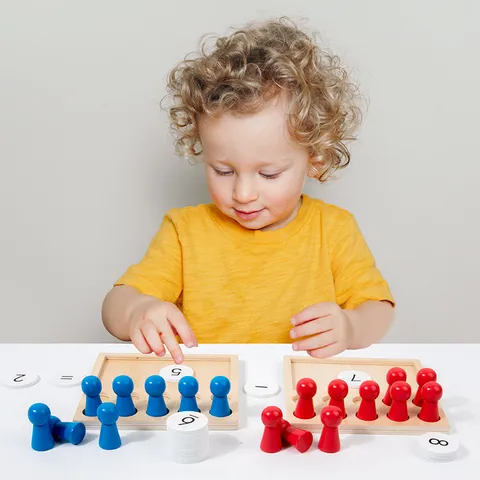 Wooden Early Education Ten Frame Arithmetic Board Kids Math Counting Montessori Learning Toy Educational Puzzle For Toddlers
