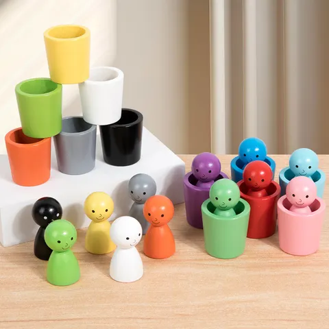 Montessori Educational Wooden Color Sorting Toys Matching Game Toddler Early Learning Fine Motor Skills Toy Gift