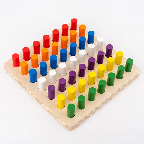 Montessori Wooden Color Sorting Stick Insertion Sensory Training Toy Early Education Fine Motor Skills Learning Toy for Kids