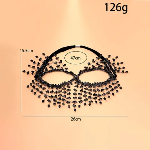 Máscara Calada de Diamantes de Imitación Misteriosa Accesorios de Actuación de Fiesta de Disfraces Mujer Baile Regalo