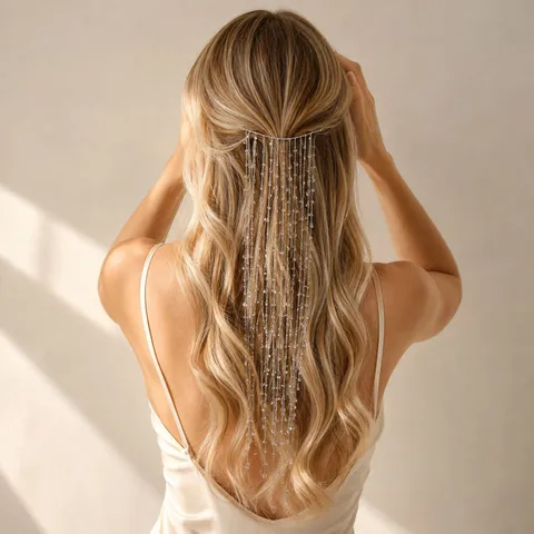 Eleganter Strass Quasten Stirnband Für Damen Luxus Braut Hochzeit Haarschmuck Funkelndes Kristall Fransen Haarband Party Kopfschmuck