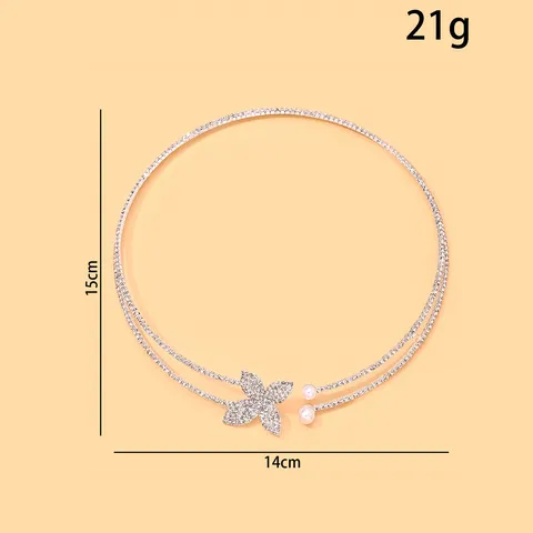 Eleganz Legierung Blume Strass Halskette Set Für Damen Galvanisiert Künstliche Perle Halsband Ohrringe Armband Schmuck Hochzeit Party Accessoire