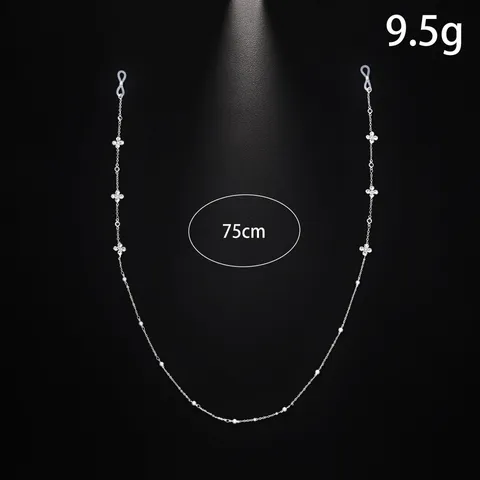 Modische Kupferlegierung Klee Brillenkette Luxuriöse Strass Künstliche Perle Sonnenbrillenkette Brillenhalter Band Anti-Verlust Kette Zum Aufhängen Für Damen