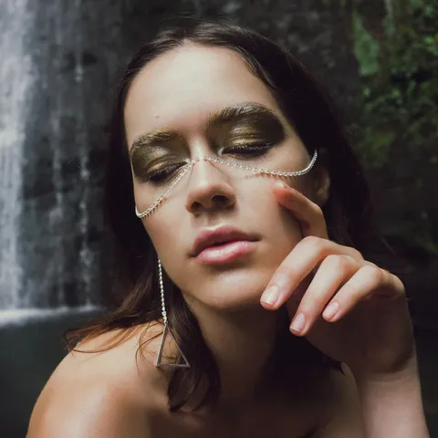 Europäische Ins Stil Strass Gesicht Kette Persönlichkeit Quaste Ohr hängen Gesicht Dekoration Für Party Musik Festival Zubehör
