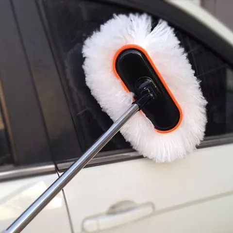 Car Cleaning Mop Retractable Long Handle Washing Brush Milk Silk Soft Bristles Auto Exterior Cleaning Tool