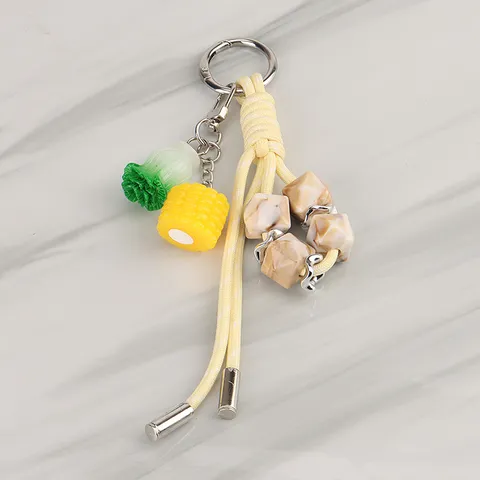 Llavero Trenzado Colorido Colgante de Bolso Anillo de Llaves Techo a Mano Accesorios Colgante Lindo para Mujeres Bolso Cartera Decoración
