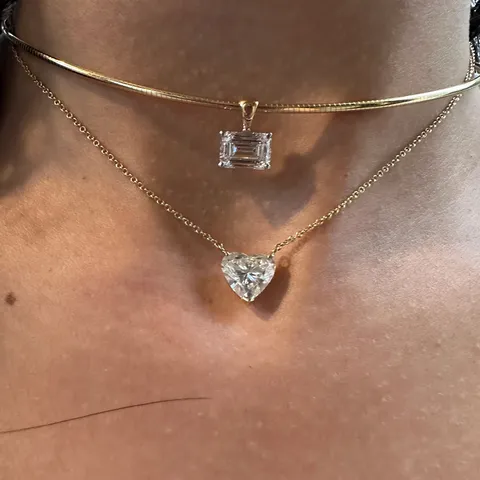 Leichter Luxus Doppellagig Herz Strass Halskette Für Damen Minimalistisch Kupfer Gold Silber Plattiert Schlüsselbeinkette Schmuck