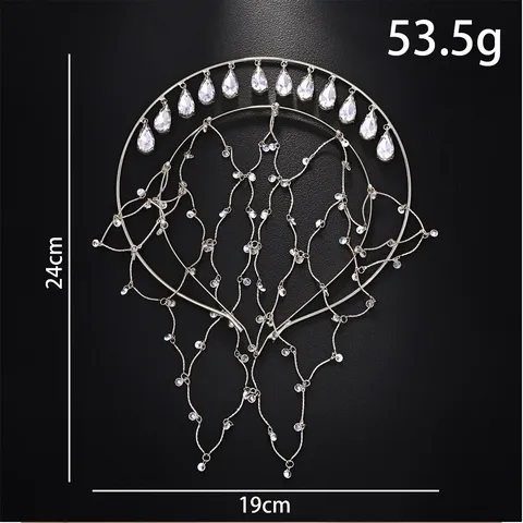 Angel Halo Rhinestone Headband For Women Princess Water Drop Crystal Bridal Wedding Headwear Gold Silver Tassel Hair Band