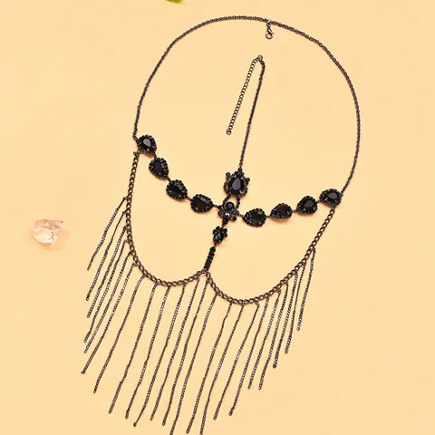 Rhinestone Tassel Mask Masquerade Face Chain Jewelry Ethnic Style Forehead Accessory For Women Festival Party Costume