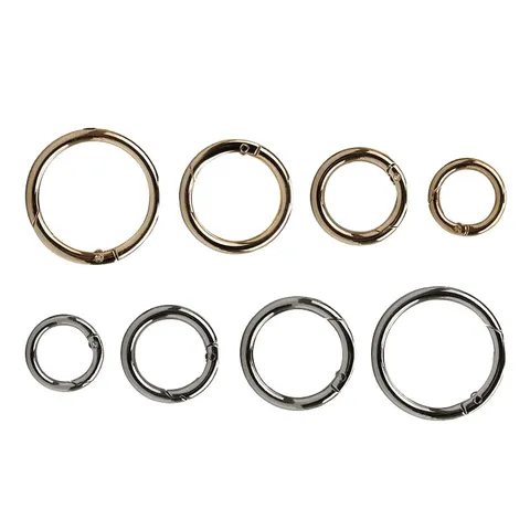 Zinc Alloy Spring O Rings Metal Round Spring Snap Hooks Openable Gate Rings For Bags Keychains DIY Hardware