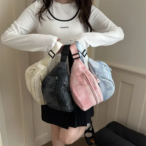 Borsa a Tracolla Casual da Donna Grande Capacità Leggera Tinta Unita Borsa a Spalla Tote Viaggio Quotidiano Moda