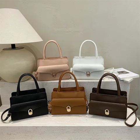 Damen PU Leder Handtasche Minimalistischer Pendler Umhängetasche Mode Einfarbig Henkeltasche Für Den Täglichen Gebrauch