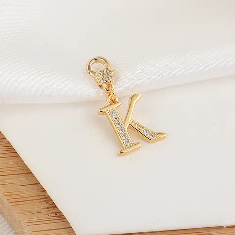 Gouden Koperen Zirconia Letter Hanger A-Z Alfabet DIY Ketting Sieraden Accessoire Voor Vrouwen Mode Bedeltjes