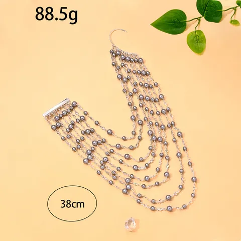 Multilayer Artificial Pearl Ear Hook Hair Clip For Women Elegant Rhinestone Tassel Chain Hair Accessory Wedding Banquet Party Jewelry