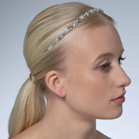 Elegant Copper Rhinestone Hair Band For Women Luxury Waterdrop Crystal Bridal Headband Wedding Party Princess Crown Hair Accessories