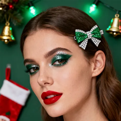 Luxus Weihnachten Strass Haarklammern Schleife Schneeflocke Rentier Geweih Haarnadel Festliche Party Kopfschmuck Für Damen Legierung Schmuck