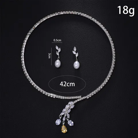Wald-Stil Blatt Choker Halskette Und Ohrringe Set Einfach Luxus Funkelnde Strass Halskette Für Damen Abendparty Kleid Zubehör