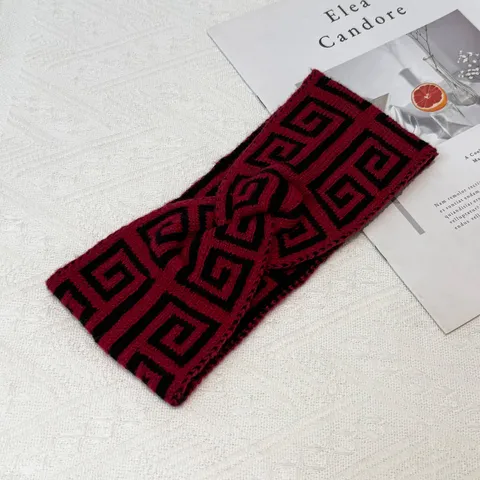 Retro Geometric Pattern Knitted Hair Band Women's Elegant Cross Twist Headband Fashion Hair Accessories