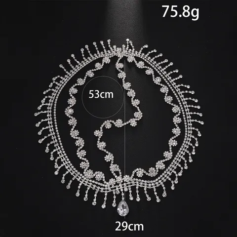 Tocado de Cadena para el Cabello con Borla de Estras y Cobre de Lujo Diadema de Cristal Brillante Accesorios para el Cabello de Cadena Larga para Mujeres Fiesta de Actuación