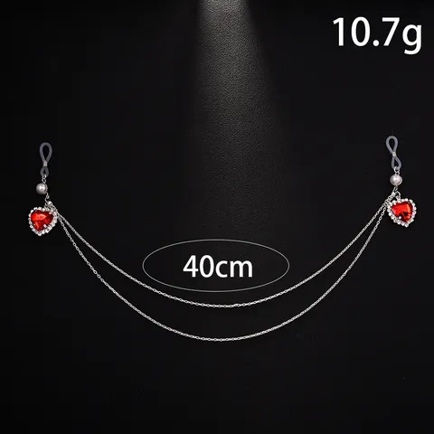Minimalist Copper Rhinestone Heart Body Chain Sexy Multi-Layer Nipple Chain Party Body Jewelry For Women