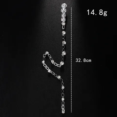 Elegante Cadena de Pelo con Borla Larga de Aleación de Strass Clip de Pelo de Pico de Pato Minimalista para Mujer Joyería de Boda