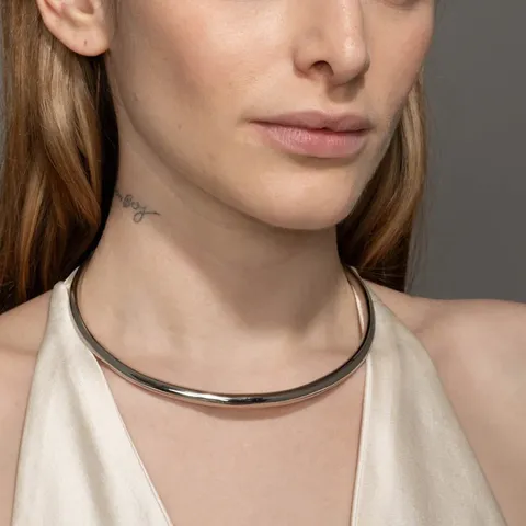 Collar Gargantilla Suave de Metal Minimalista para Mujer Estilo Punk Chapado en Oro Plata Círculo Abierto Collar Joyería Accesorio de Cuello