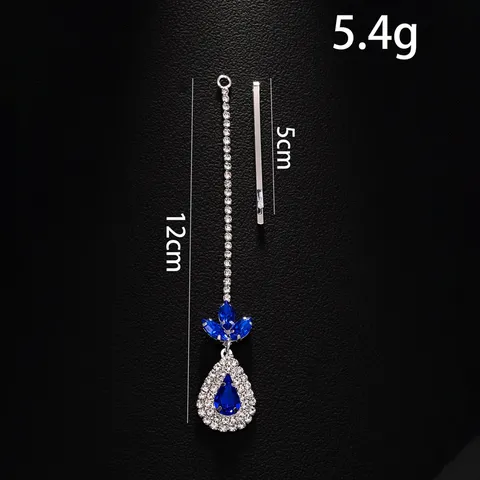 Ethnic Indian Exotic Rhinestone Water Drop Forehead Pendant Headwear For Women Traditional Belly Dance Jewelry Hair Chain Accessory