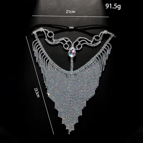 Rhinestone Tassel Mask Full Face Masquerade Veiled Headpiece For Halloween Party Copper Rhinestone Tassel Mask Exquisite Mask Jewelry