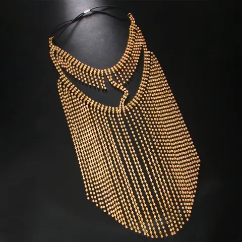 Luxury Long Rhinestone Tassel Face Mask For Women personalized Nightclub Party Stage Performance Face Veil Chain Jewelry Mask