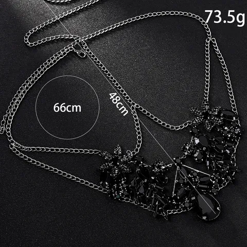 Luxurious Black Fashion Mask For Women With Rhinestone Tassels For Halloween Party Masquerade Decoration Copper Face Chain Mask