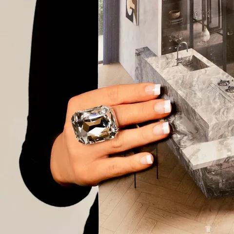 Minimalist Legierung Strass Quadrat Offener Ring Für Damen Verstellbar Geometrisch Statement Ring Galvanisiert Mode Schmuck Geschenk