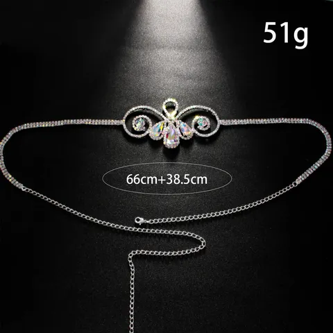 Sexy Colorful Rhinestone Waist Chain For Women Hollow Out Belly Dance Belt Bikini Body Chain Stage Performance Jewelry
