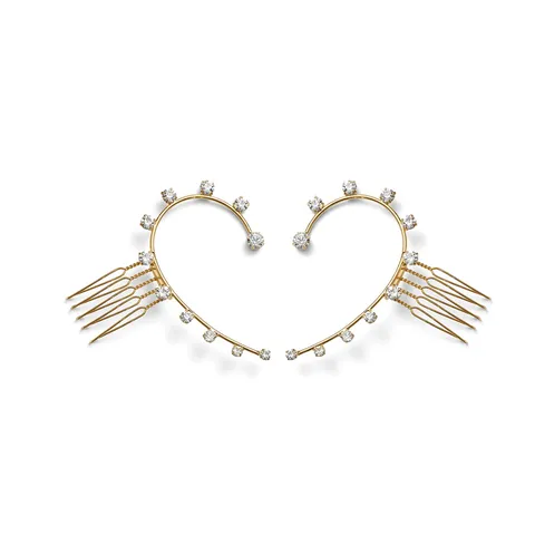 Minimalistischer Strass Ohrbügel Clip Ohne Ohrloch Legierung Galvanisierter Modeschmuck Für Damen Nischendesign Ohrknochenclip