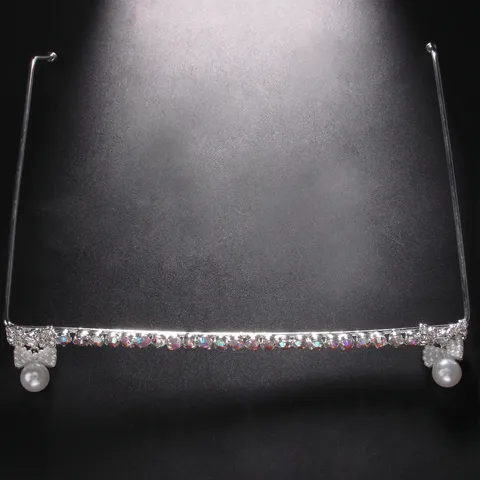 Fashion Rhinestone Glasses Frame No Lens Decorative Metal Frame With Dangle Artificial Pearl Butterfly For Women Party Accessories