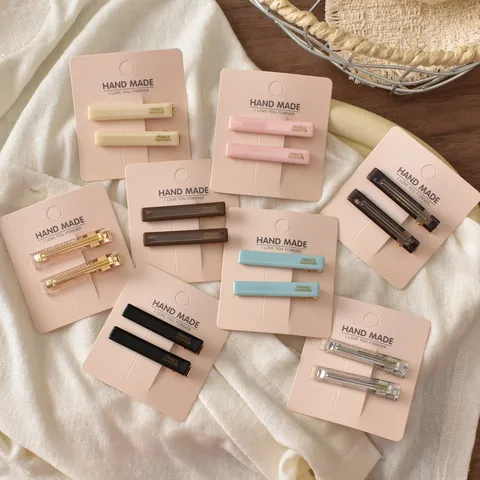 Fermaglio per Capelli in Acetato di Alta Qualità Clip a Becco d'Anatra Stampa Lettere Accessori Minimalisti Donna