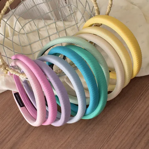 Korean Minimalist Diagonal Striped Sponge Headband Narrow Edge Padded Hairband Textured Soft Elegant Headwear For Women Girls Everyday Accessories