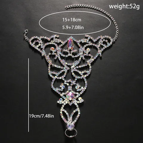 Exotic Alloy Rhinestone Hollow Out Statement Anklet Geometric Crystal Belly Dance Performance Foot Jewelry Accessories For Women