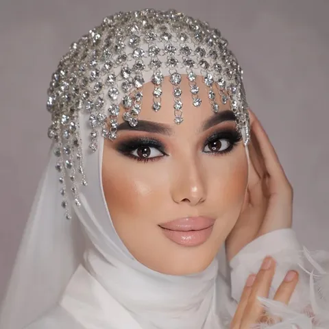 Chaîne de Cheveux Bohème en Strass Luxueux Ajouré Gland Serre-tête pour Mariage Fête Élégant Cuivre Base de Cuivre Brillant Coiffe Femme Accessori de Cheveux Bijoux