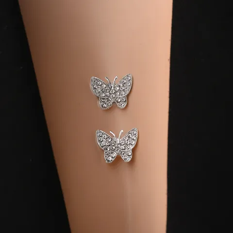 Élégant Cache-Tétons Papillon en Strass Bijoux de Corps Sexy Alliage Scintillant pour Robe de Soirée Mariage Fête Accessoire Femme