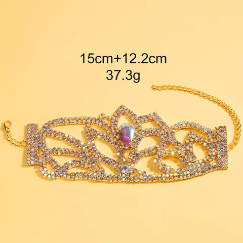 Bracciale Boho in Rame con Strass Traforato da Donna Gioielli Personalizzati con Catena da Braccio a Goccia per Spettacoli Teatrali e Feste